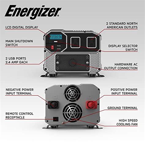 Energizer Watts Power Inverter Modified Sine Wave Car Inverter