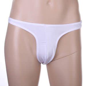 Sexy Men G String Stretch Pouch Thong Underwear Briefs Panty Bikini Solid White Amazon In