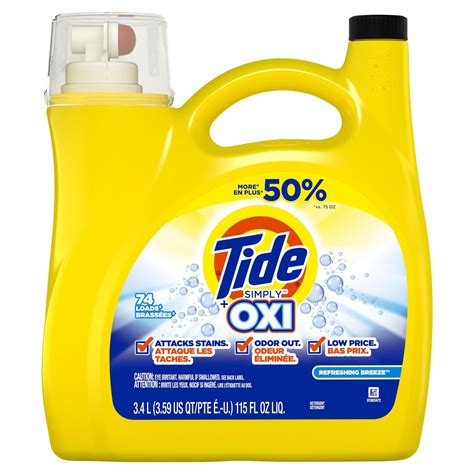 Tide Simply + Oxi Liquid Laundry Detergent, Refreshing Breeze | Walmart ...