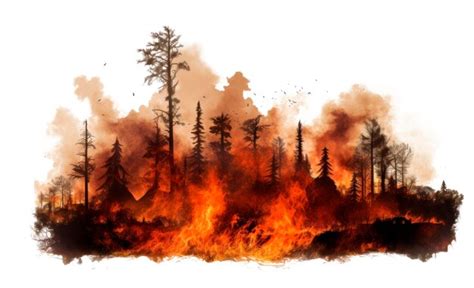 Premium Photo Natural Disaster Forest Fire On Transparent Background