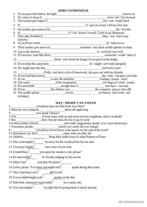 Zero Conditional General Gramma… English Esl Worksheets Pdf And Doc