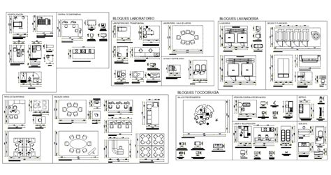 Multiple Hospital Departments Furniture Blocks Cad Drawing Details Dwg File