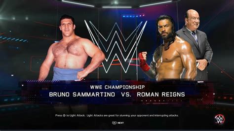 WWE 2K23 Bruno Sammartino VS Roman Reigns YouTube