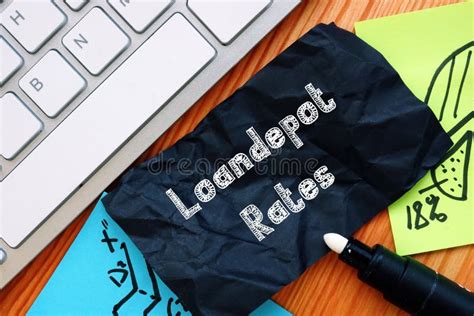 Business Concept Meaning Loandepot Rates With Sign On The Sheet Stock