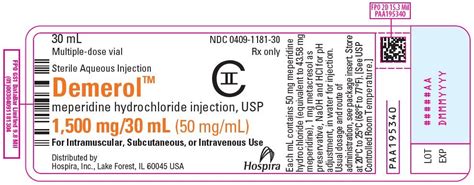 Demerol Injection Package Insert Prescribing Information