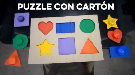 Elabora Un Puzzle De Las Figuras Geometricas Con Carton Y Tapas YouTube