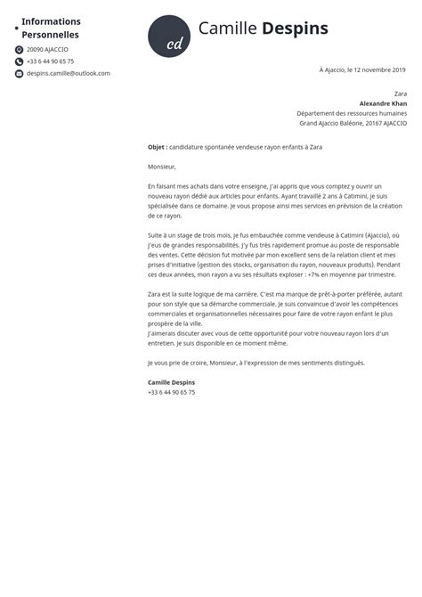 Modele Lettre Candidature Spontanee