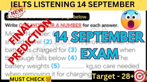 September Ielts Exam Hard Listening Test With Answers Out