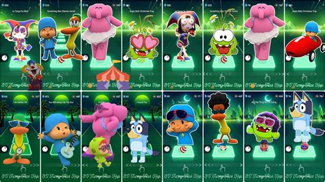 Pomni Vs Om Nom Vs Elly Vs Bluey Bingo Vs Pocoyo Vs Pato Tileshop EDM