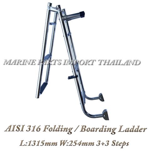 Aisi 316 Folding Ladder L 1315mm W 254mm 3 3 Steps