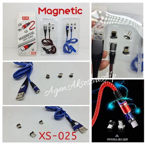 Jual Xs 025 Magnetic Data Cable 3 In 1 Fast Charging Type Cmicro Shopee Indonesia