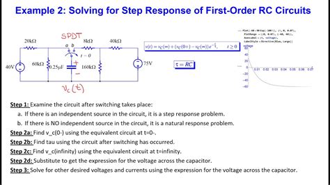 Example 2 Solving For Step Response Of An RC Circuit YouTube