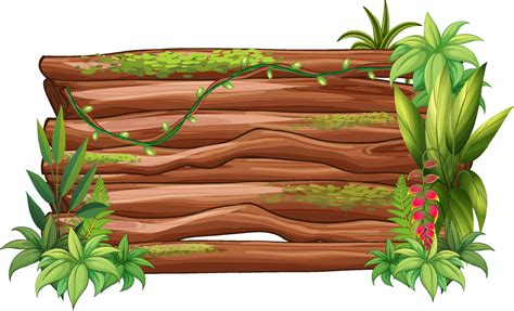 Wooden Board Template With Tropical Leaves 9203921 Vector Art At Vecteezy