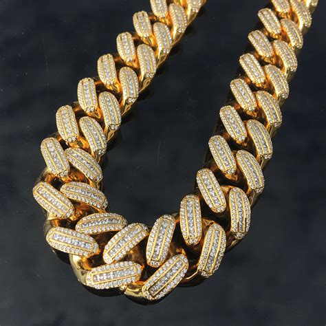 Miss Jewelry Wholesale K Gold Men Hip Hop Cuban Link Cubic Zirconia