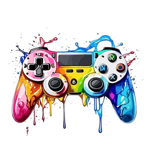 Gamer Joypad Konsole Controller Gamepad Aquarell Splash Vektor