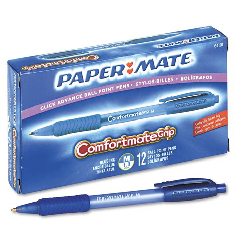 Paper Mate ComfortMate Grip Ballpoint Retractable Pen Blue Ink Medium