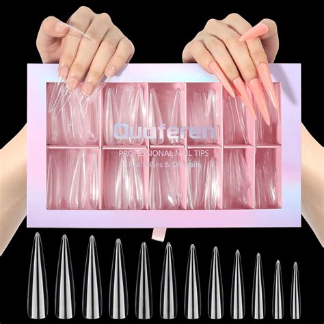 Clear Long Stiletto Nail Tips 504pcs Xxxl Extra Long