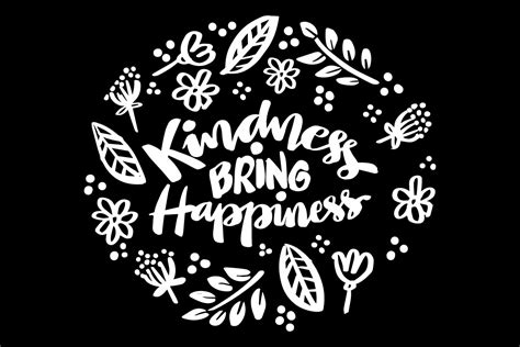 Kindness Bring Happiness Hand Lettering Graphic By Han Dhini · Creative Fabrica