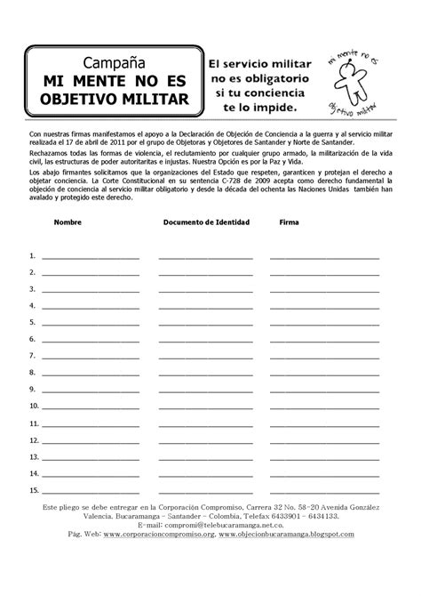 Objeción Bucaramanga DÍA INTERNACIONAL DE LA OBJECIÓN DE CONCIENCIA