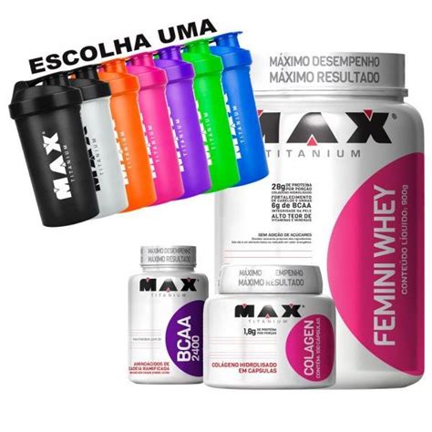 🥇【tudo Sobre】→ Kit Feminino Ganho De Massa Muscular Max Titanium