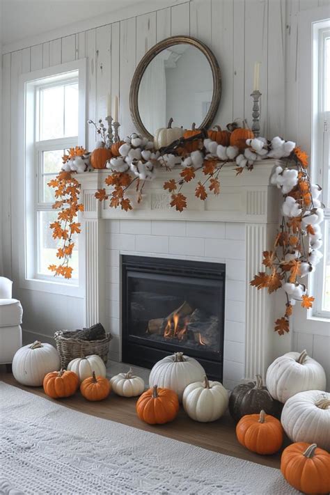 40 Farmhouse Fall Mantel Decor Ideas To Cozy Up Your Home