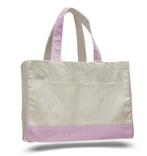 Wholesale Cotton Canvas Tote Bag with Inside Zipper Pocket