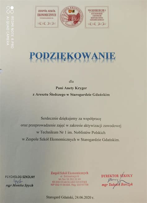 Wsp Praca Starogardzkiego Aresztu Ledczego Z Zespo Em Szk