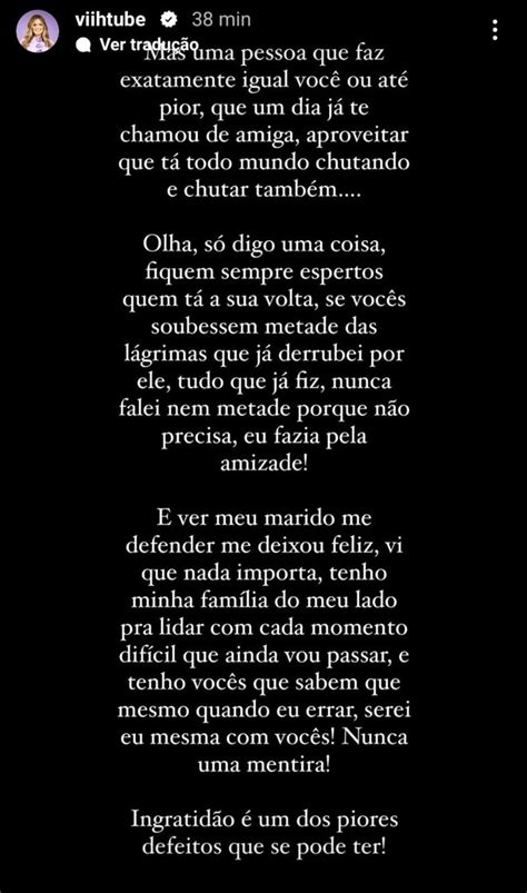 Viih Tube Sobre O Ex Amigo Rodrigo Mussi Ingratid O Um Dos Piores