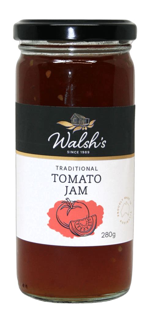 TOMATO JAM 280G ROUND JAR Walshs Home Made