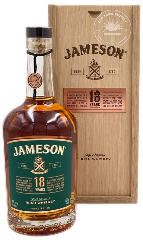 Jameson 18 Years Irish Whiskey Old Town Tequila