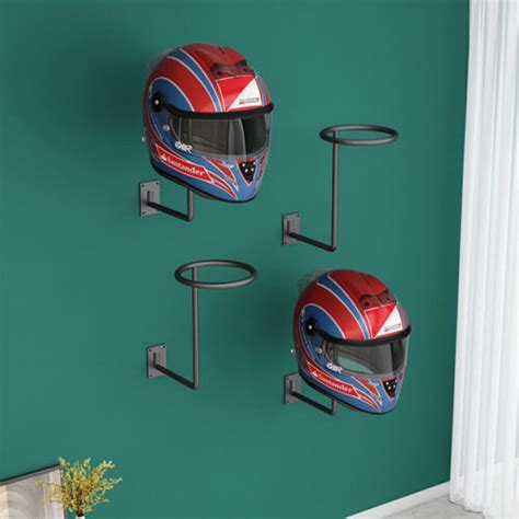 1x Iron Motorcycle Bicycle Helmet Holder Hat Display Stand Wall Mount Hook Rack Ebay