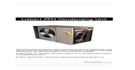 Liebert Pfh Condensing Unit · Liebert Pfh Condensing Unit