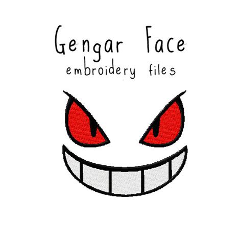 Pokemon Gengar Face Embroidery Machine Files Pattern Design Hus Jef Pes