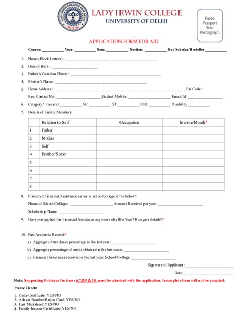 Fillable Online Ladyirwin Edu Application Form For Scholarship Pages