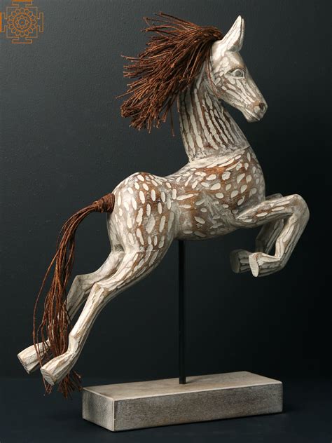 Horse Wood Statue | Exotic India Art