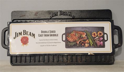 Jim Beam Double Sided Cast Iron Griddle New X Inces Ebay