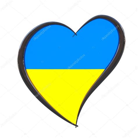 Ukraine Flag Inside Heart. Eurovision Song Contest 2017 in Ukrai Stock ...