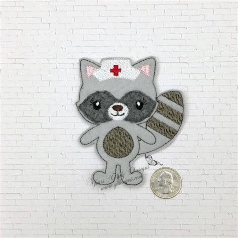 Nurse Raccoon Feltie Medical Feltie Embroidery File Etsy