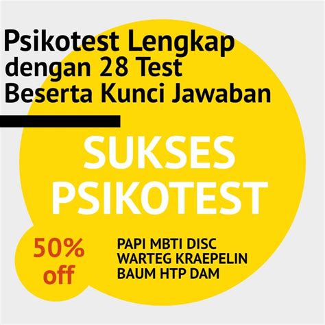 Jual Paket Lengkap Psikotest Lengkap 28 Test MBTI PAPI DISC WARTEG