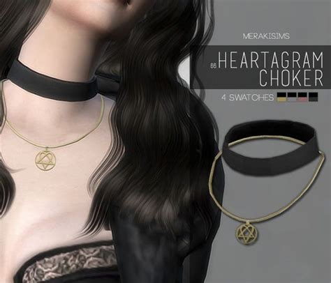 Heartagram Choker Merakisims Sims Sims Chokers