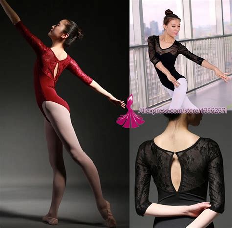 Ballet Leotard Adult High Quality Medium Sleeve Lace Ballet Dancing