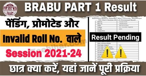 Brabu Part 1 Result 2021 24 स्नातक पार्ट 1 का रिजल्ट हुआ जारी पेंडिंग