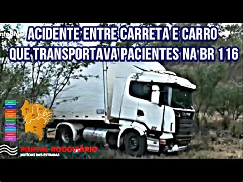 Acidente entre caminhão e carro que transportava pacientes deixa seis