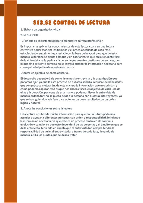 S S Control De Lectura S Control De Lectura Elabora Un