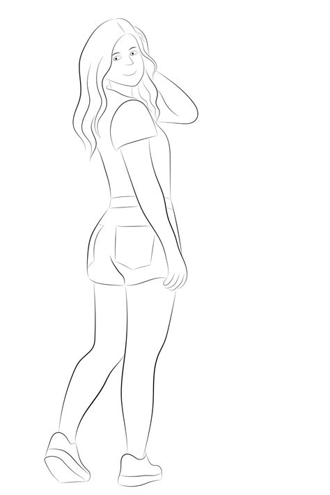 Sketch Girl Back