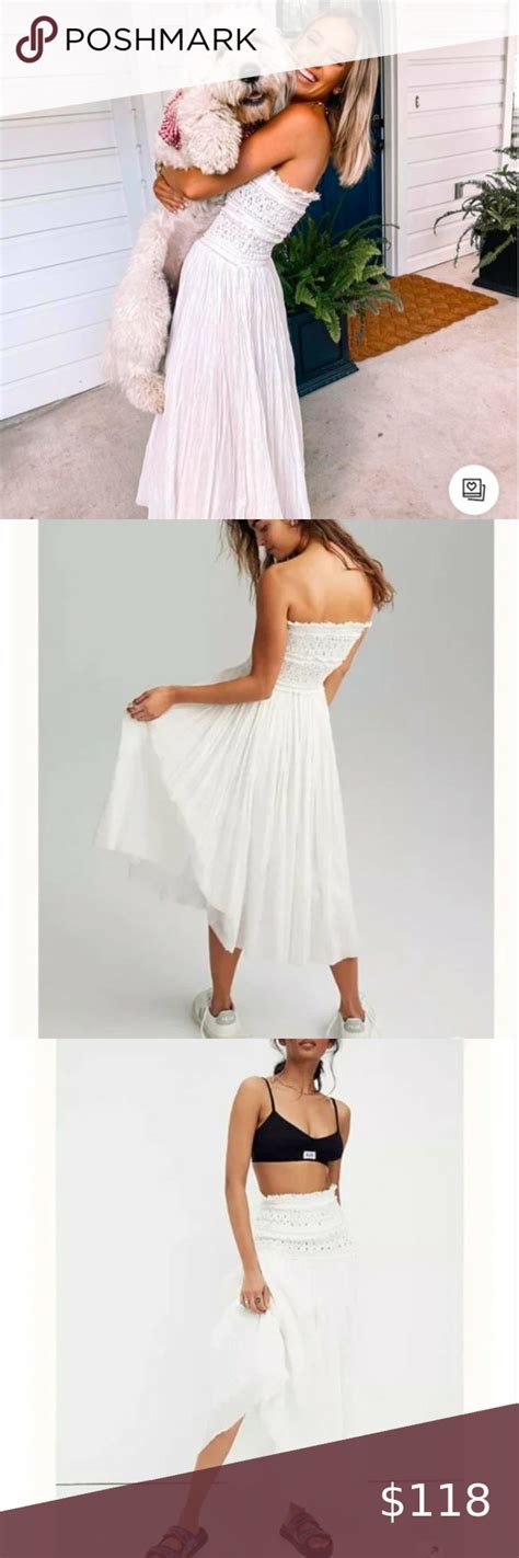 Free People White Smocked Raw Hem Convertible Maxi Skirt Dress Maxi