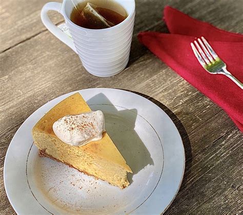 Pumpkin Cheesecake With Whipped Cream Perkins Good Earth Farm