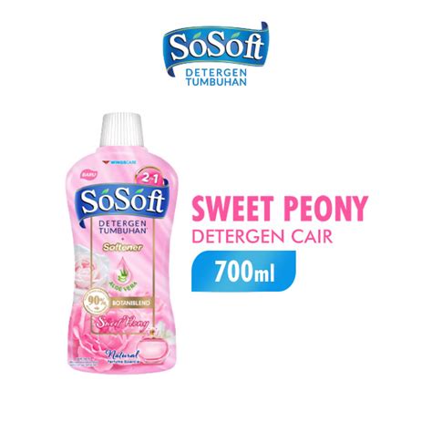 Jual Sosoft Deterjen Cair Sweet Peony Natural Perfume Botol Ml