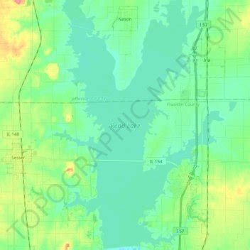 Rend Lake topographic map, elevation, terrain