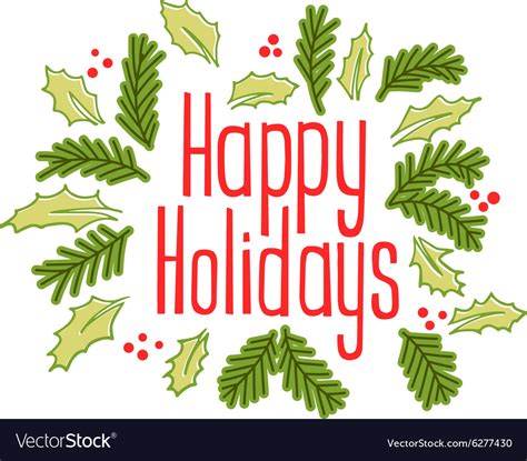 Happy Holidays Vintage Greeting Card Royalty Free Vector